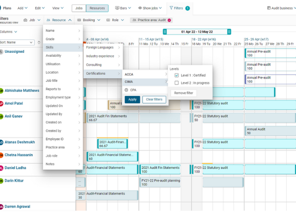 advanced resource scheduling software