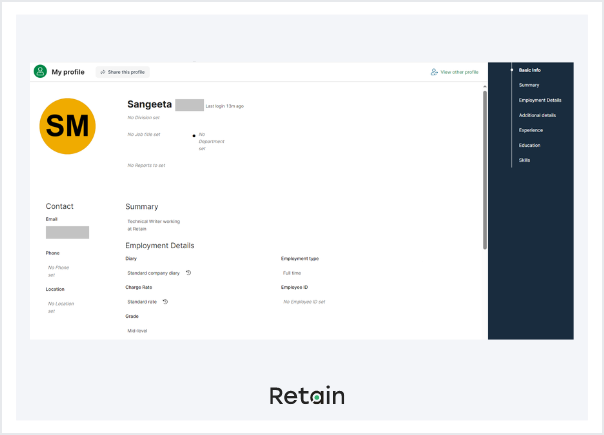 Resource scheduling software talent profile example