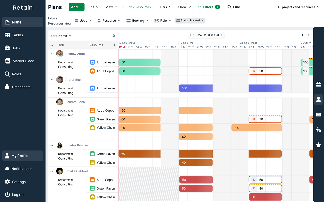 Resource planning software example