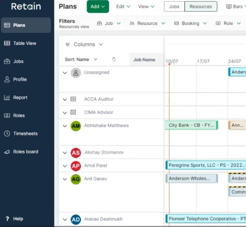 Retain AI resource management software